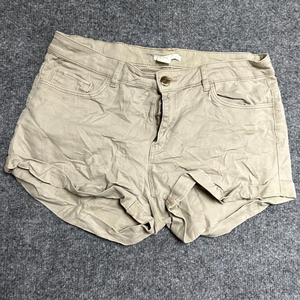 H&M Shorts Womens Size 6 Khaki Tan Chino Stretch Cuffed Casual Summer 0296933 3